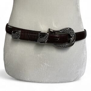 Genuine Leather Boho Western Belt Women Sz Large Brown Jaimie Sadock Cowgirl